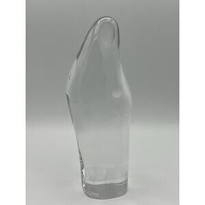 Baccarat Glass Crystal Modernist Madonna Child Art Sculpture France Signed